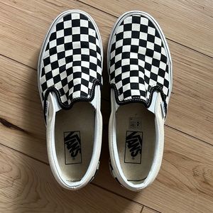Checkered slip on vans